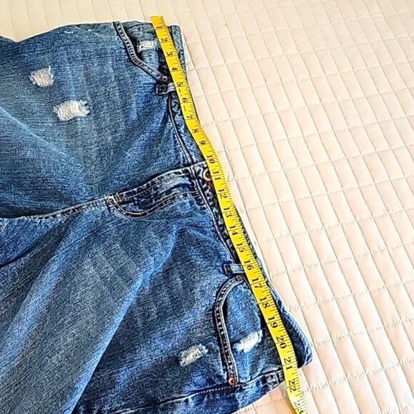 Womens Sz 23 Distressed Highrise Inseam 32 Wide Leg  100% Cotton Bootcut Jeans - Picture 7 of 12